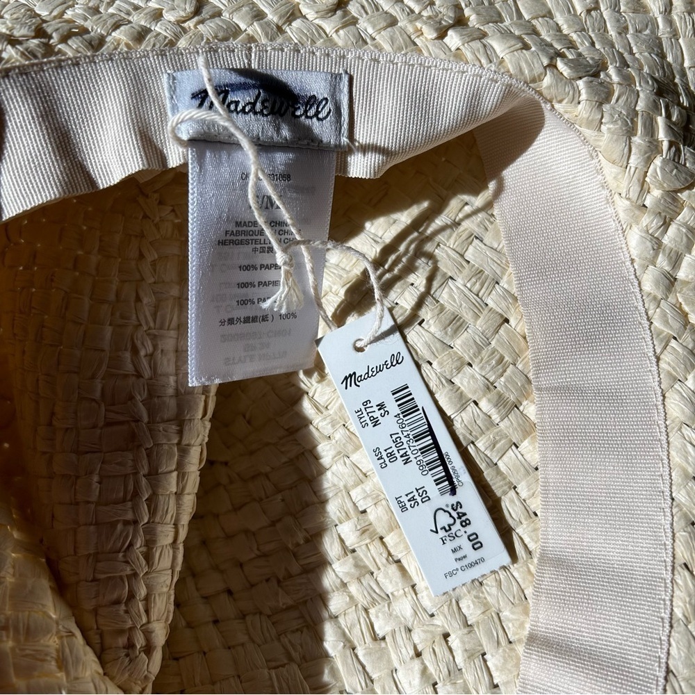 Madewell Packable Straw Hat Small/ Medium NWT - Picture 3 of 3